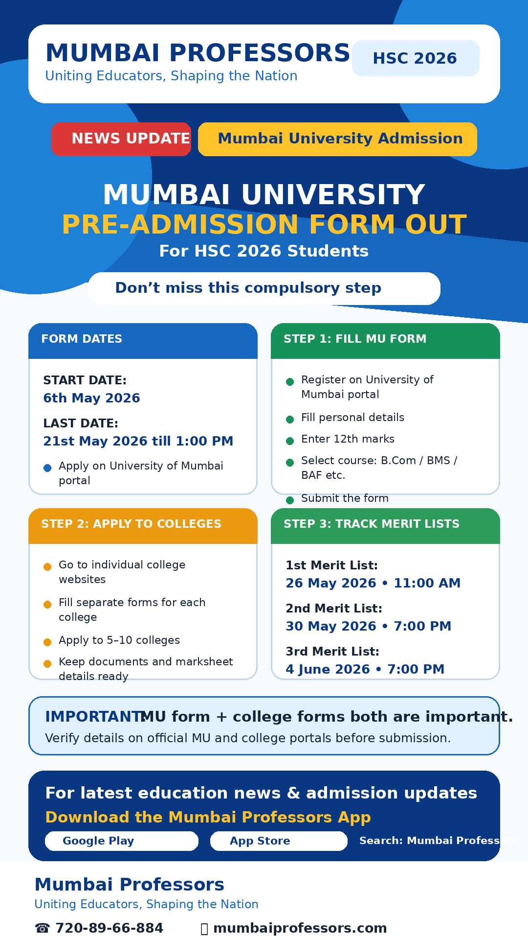 Mumbai University Pre-Admission Form OUT!